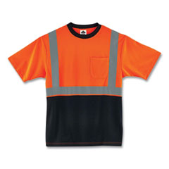 GloWear 8289BK Class 2 Hi-Vis T-Shirt with Black Bottom, 3X-Large, Orange, Ships in 1-3 Business Days