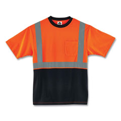 GloWear 8289BK Class 2 Hi-Vis T-Shirt with Black Bottom, Small, Orange, Ships in 1-3 Business Days