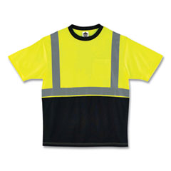 GloWear 8289BK Class 2 Hi-Vis T-Shirt with Black Bottom, 5X-Large, Lime, Ships in 1-3 Business Days