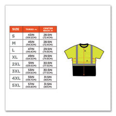 GloWear 8289BK Class 2 Hi-Vis T-Shirt with Black Bottom, X-Large, Lime, Ships in 1-3 Business Days