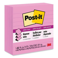 Pop-up Notes Refill, Note Ruled, 4" x 4", Neon Pink, 90 Sheets/Pad, 5 Pads/Pack