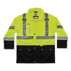 GloWear 8386 Class 3 Hi-Vis Outer Shell Jacket, Polyester, 2X-Large, Lime, Ships in 1-3 Business Days