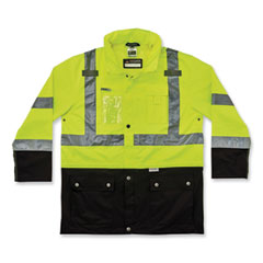 GloWear 8386 Class 3 Hi-Vis Outer Shell Jacket, Polyester, 5X-Large, Lime, Ships in 1-3 Business Days