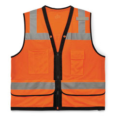 GloWear 8253HDZ Class 2 Heavy-Duty Mesh Surveyors Vest, Polyester, Small/Medium, Orange, Ships in 1-3 Business Days