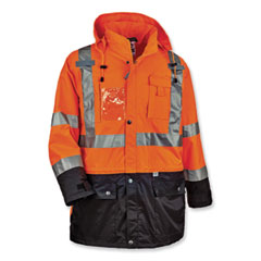 GloWear 8386 Class 3 Hi-Vis Outer Shell Jacket, Polyester, 5X-Large, Orange, Ships in 1-3 Business Days