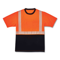 GloWear 8280BK Class 2 Performance T-Shirt with Black Bottom, Polyester, 3X-Large, Orange, Ships in 1-3 Business Days