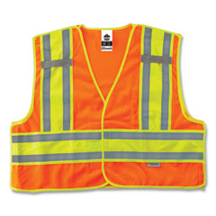 GloWear 8245PSV Class 2 Public Safety Vest, Polyester, 6X-Large/7X-Large, Orange, Ships in 1-3 Business Days