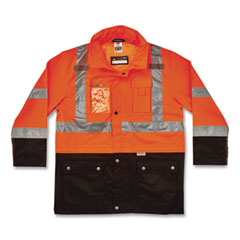 GloWear 8386 Class 3 Hi-Vis Outer Shell Jacket, Polyester, 4X-Large, Orange, Ships in 1-3 Business Days