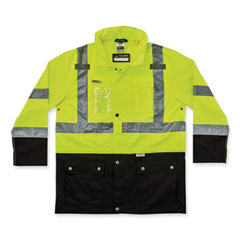 GloWear 8386 Class 3 Hi-Vis Outer Shell Jacket, Polyester, 3X-Large, Lime, Ships in 1-3 Business Days