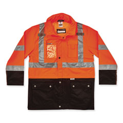 GloWear 8386 Class 3 Hi-Vis Outer Shell Jacket, Polyester, Small, Orange, Ships in 1-3 Business Days