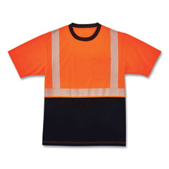 GloWear 8280BK Class 2 Performance T-Shirt with Black Bottom, Polyester, 5X-Large, Orange, Ships in 1-3 Business Days