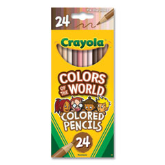 Colors of the World Colored Pencils, Assorted Lead and Barrel Colors, 24/Pack