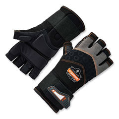 ProFlex 910 Half-Finger Impact Gloves + Wrist Support, Black, 2X-Large, Pair, Ships in 1-3 Business Days