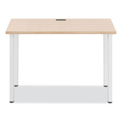 Essentials Writing Table-Desk, 42" x 23.82" x 29.53", Natural Wood/Silver