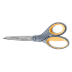 Titanium Bonded Scissors, 7" Long, 3" Cut Length, Gray/Yellow Straight Handle