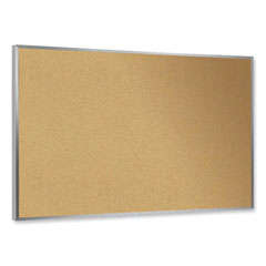 Aluminum-Frame Natural Corkboard, 24 x 18, Tan Surface, Satin Aluminum Frame, Ships in 7-10 Business Days