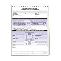 Trade In Vehicle Appraisal & Disclosure Form - 3 Part Snap-Out- Qty. 100 100 / PK