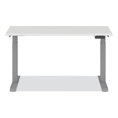 AdaptivErgo Sit-Stand Three-Stage Electric Height-Adjustable Table with Memory Controls, 60” x 24” x 30" to 49", White