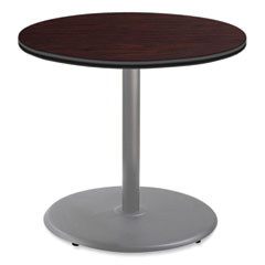 Cafe Table, 36" Diameter x 30h, Round Top/Base, Mahogany Top, Gray Base, Ships in 7-10 Business Days