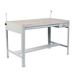 Precision Four-Post Drafting Table Base, 56.5w x 30.5d x 35.5h, Gray