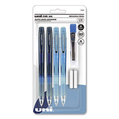 Chroma Mechanical Pencils with Tube of Lead/Erasers, 0.7 mm, HB (#2), Black Lead, Assorted Barrel Colors, 4/Set