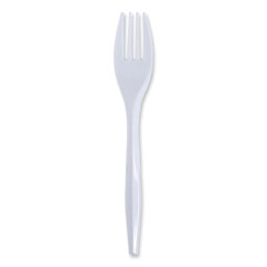 Mediumweight Wrapped Polypropylene Cutlery, Fork, White, 1000/Carton