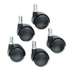 TaskMaster Hard Floor Casters, Grip Ring Stem, 2" Wheel, Black, 5/Set, Ships in 1-3 Business Days