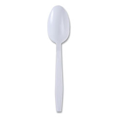 Heavyweight Wrapped Polypropylene Cutlery, Teaspoon, White, 1,000/Carton