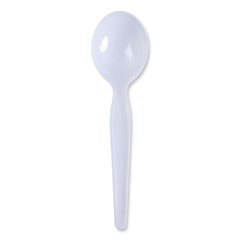 Heavyweight Polystyrene Cutlery, Soup Spoon, White, 1000/Carton