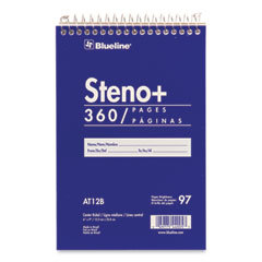 High-Capacity Steno Pad, Medium/College Rule, Blue Cover, 180 White 6 x 9 Sheets