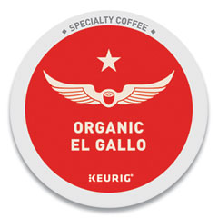 El Gallo Organic Coffee K-Cups, Light Roast, 20/Box