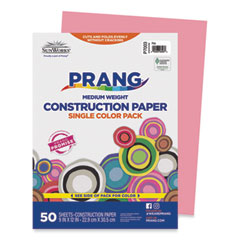 SunWorks Construction Paper, 50 lb Text Weight, 9 x 12, Pink, 50/Pack