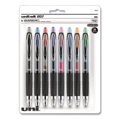 Signo 207 Gel Pen, Retractable, Medium 0.7 mm, Assorted Ink and Barrel Colors, 8/Pack