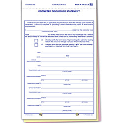 Odometer Disclosure Statement - ODOM-65-3 - 3 Part - No Screen 100 / PK