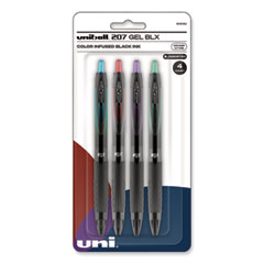 207 BLX Series Gel Pen, Retractable, Medium 0.7 mm, Assorted Ink and Barrel Colors, 4/Pack