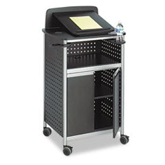 Scoot Multipurpose Mobile Lectern, 28.75 x 22 x 49.75, Black/Silver