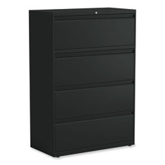 Lateral File, 4 Legal/Letter-Size File Drawers, Black, 36" x 18.63" x 52.5"