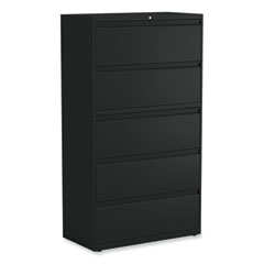 Lateral File, 5 Legal/Letter/A4/A5-Size File Drawers, Black, 36" x 18.63" x 67.63"