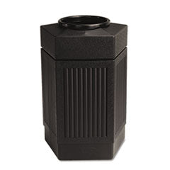 Canmeleon Indoor/Outdoor Pentagon Receptacle, 30 gal, Polyethylene, Black