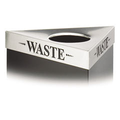 Trifecta Waste Receptacle Lid, Laser Cut "WASTE" Inscription, 20w x 20d x 3h, Stainless Steel, Ships in 1-3 Business Days