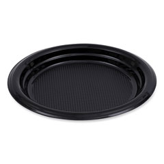 Hi-Impact Plastic Dinnerware, Plate, 6" dia, Black, 1,000/Carton