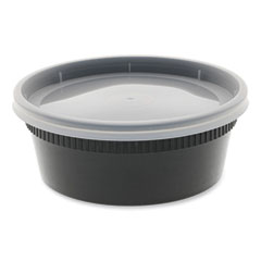 Newspring DELItainer Microwavable Container, 8 oz, 4.55 x 4.55 x 1.8, Black/Clear, Plastic, 240/Carton