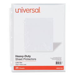 Side-Load Poly Sheet Protectors, Heavy Gauge, Letter Size, Clear, 25/Pack