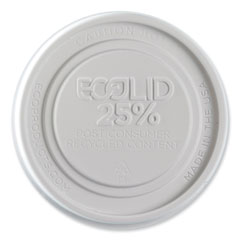 Evolution World EcoLid 25% Recycled Food Container Lid, Fits 12 to 32 oz Containers, White, Plastic, 500/Carton