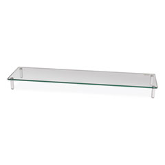 Extra Wide Glass Monitor Riser, 39.4" x 10.2" x 3.25", Clear, Supports 60 lbs