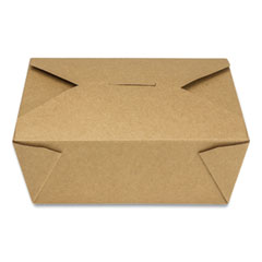 Reclosable Kraft Take-Out Box, 48 oz, Paper, 300/Carton