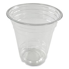 Clear Plastic Cold Cups, Squat, 12 oz, PET, 1,000/Carton