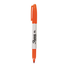 Fine Tip Permanent Marker, Fine Bullet Tip, Orange, Dozen