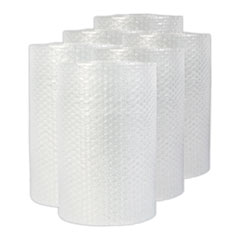 Bubble Packaging, 0.5" Thick, 12" x 30 ft, Perforated Every 12", Clear, 6/Carton