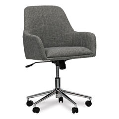 Mid-Century Task Chair, Supports Up to 275 lb, 18.9" to 22.24" Seat Height, Gray Seat, Gray Back